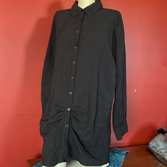 BNWOT WoWo black button down long sleeve top - Picture 2 of 13